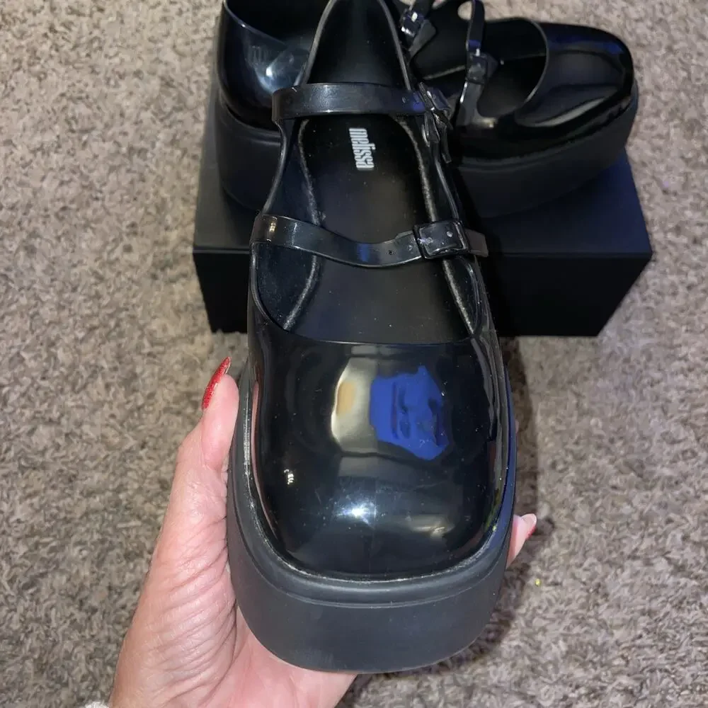 Melissa Farah Platform Black Mary Jane Shoes Size 9